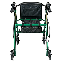 McKesson 4 Wheel Rollator, Green, Folding Aluminum Frame, Adjustable Height, 300 lb Capacity, (EA/1)