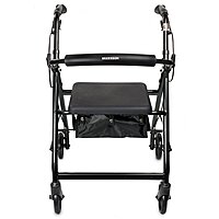 McKesson 4 Wheel Rollator, Black, Folding Aluminum Frame, Adjustable Height, 300 lb Capacity, (EA/1)
