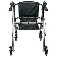 McKesson 4 Wheel Rollator, Silver, Folding Aluminum Frame, Adjustable Height, 300 lb Capacity,(EA/1)