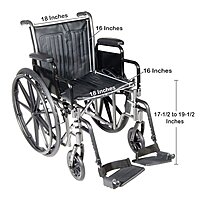 McKesson Wheelchair, 18 Inch Seat, Dual Axle, Desk Length Arms, Swing-Away Footrests, 300 lb Capacity, EA/1