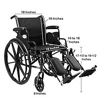 McKesson Lightweight Wheelchair, 18 Inch Seat, Dual Axle, Desk Length Arms, Swing-Away Elevating Legrests, 300 lb Capacity, (EA/1)