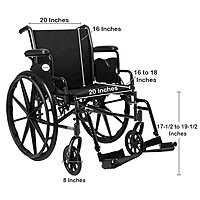 McKesson Lightweight Wheelchair, 20 Inch Seat, Dual Axle, Desk Length Arms, Swing-Away Footrests, 300 lb Capacity, (EA/1)