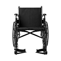 McKesson Lightweight Wheelchair, 20 Inch Seat, Dual Axle, Desk Length Arms, Swing-Away Footrests, 300 lb Capacity, (EA/1)