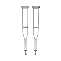 McKesson Underarm Crutches, Adult, 5 Foot 2 Inch to 5 Foot 10 Inch User Height, Aluminum Frame, 350 lb Capacity