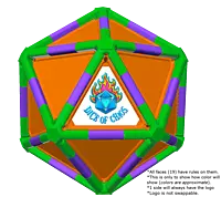 Full Dice - Disc Golf-LimeGreen-Purple-DarkOrange