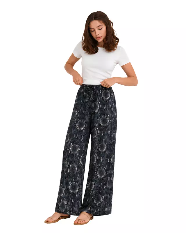 Women's Lightweight Printed Palazzo Pants