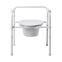 McKesson 3-in-1 Commode Chair, Fixed Arms, Steel Frame, Back Bar, 13-1/4 Inch Seat Width, 350 lb Capacity