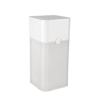 Front view of the Blueair Blue Pure 121 Air Purifier showing its simple one-button control.
