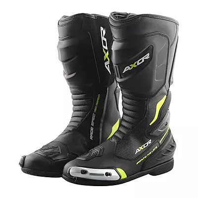 Axor Racer Tec Riding Boots Black Neon Green IN-9 Axor Racer Tec Riding Boots Black Neon Green IN-9