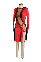 Neon Red Latin/Rhythm Dress
