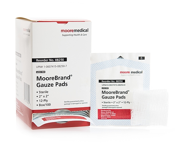 McKesson Gauze Sponge – 2 × 2 Inch, 12-Ply, Sterile, 1 per Pack