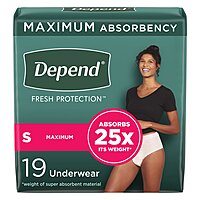 Depend® Fresh Protection Absorbent Underwear for Women Small Waistband Style Heavy Absorbency 