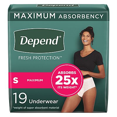 Depend® Fresh Protection Absorbent Underwear for Women Small Waistband Style Heavy Absorbency 
