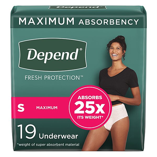 Depend® Fresh Protection Absorbent Underwear for Women Small Waistband Style Heavy Absorbency 
