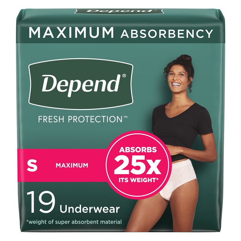 Depend® Fresh Protection Absorbent Underwear for Women Small Waistband Style Heavy Absorbency