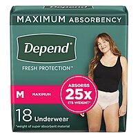 Depend® Fresh Protection Absorbent Underwear for Women Medium Waistband Style Heavy Absorbency 