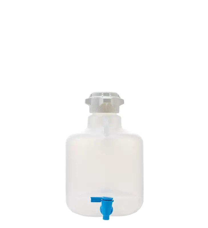 EZLabpure™ 10 L Round Carboy, PP, 83B VersaCap with Spigot, 1/EA