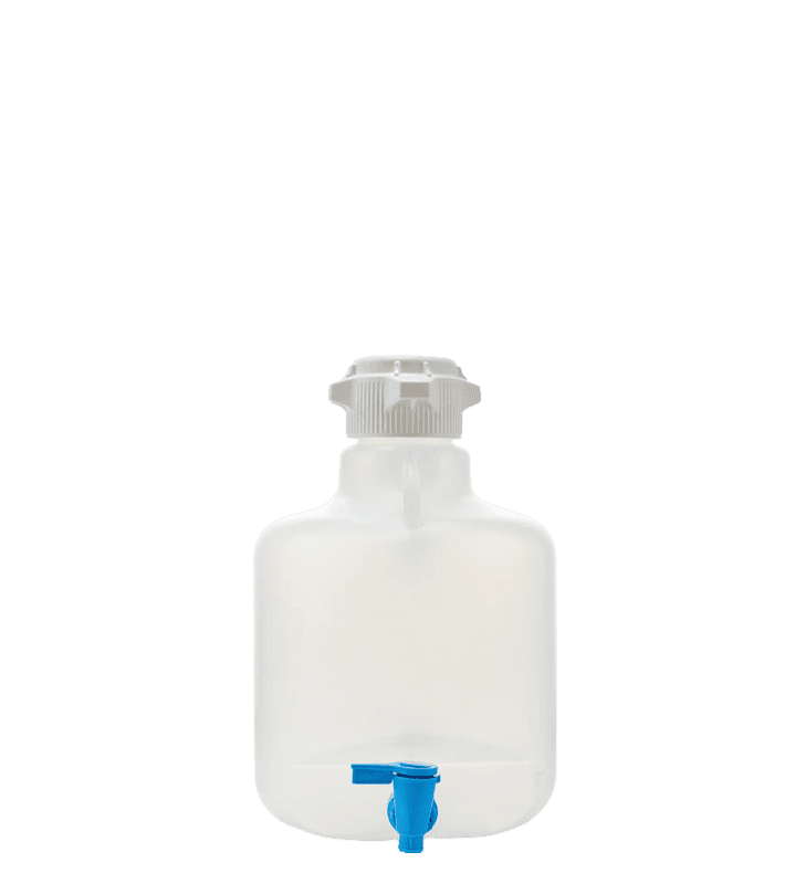 EZLabpure™ 10 L Round Carboy, PP, 83B VersaCap with Spigot, 1/EA