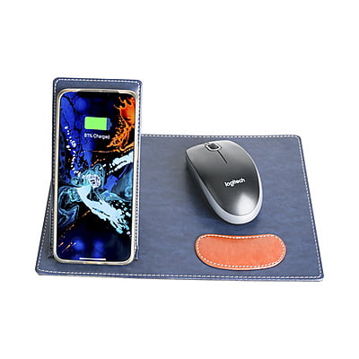 10W Navy Blue Wireless Mousepad with Mobile Stand