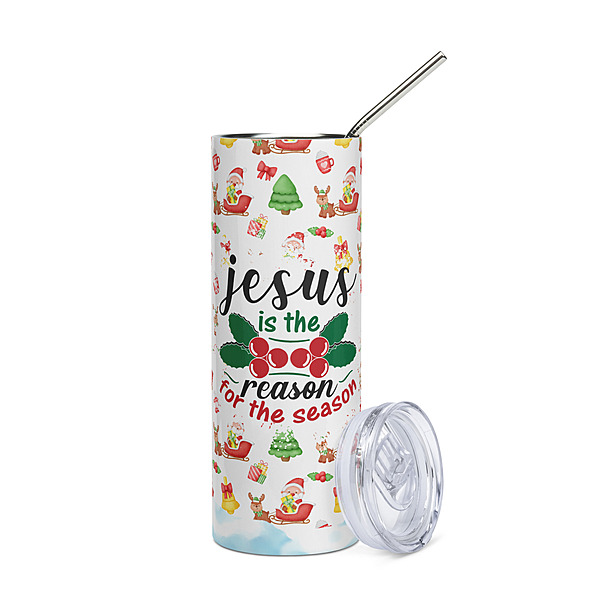 Jesus is the Reason for the Season Skinny Tumbler – Faith & Christmas Holiday Drinkware