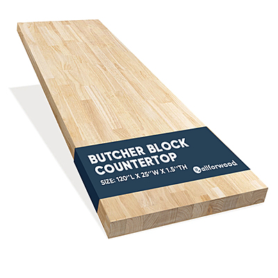 10ft Hevea Butcher Block 25iw