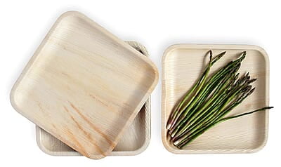Nature Palm Leaf Plates - 10 inch Square - Heavy Duty - Elegant - 100% Compostable - Better than Bamboo or Wood - Disposable - Biodegradable - Premium Party Plates - 100 Count Bulk Pack