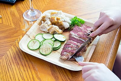 Nature Palm Leaf Plates - 10 inch Square - Heavy Duty - Elegant - 100% Compostable - Better than Bamboo or Wood - Disposable - Biodegradable - Premium Party Plates - 100 Count Bulk Pack