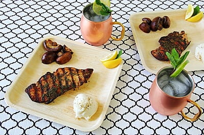 Nature Palm Leaf Plates - 10 inch Square - Heavy Duty - Elegant - 100% Compostable - Better than Bamboo or Wood - Disposable - Biodegradable - Premium Party Plates - 100 Count Bulk Pack