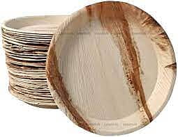 Nature 10inchs Round Deep Disposable Palm Leaf Plates - 25 Pack - Small Dinnerware Set - Eco-Friendly, Biodegradable & Compostable - Ideal for Weddings, Parties, Home Use, Events