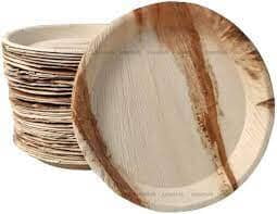 Nature 10inchs Round Deep Disposable Palm Leaf Plates - 25 Pack - Small Dinnerware Set - Eco-Friendly, Biodegradable & Compostable - Ideal for Weddings, Parties, Home Use, Events