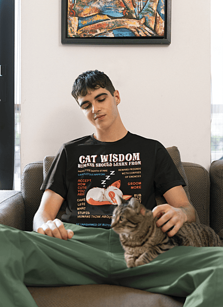 Cat Wisdom T-Shirt – Funny Cat Advice Graphic Tee for Cat Lovers