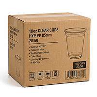10oz Clear Cups HYP PP 85mm 20/50