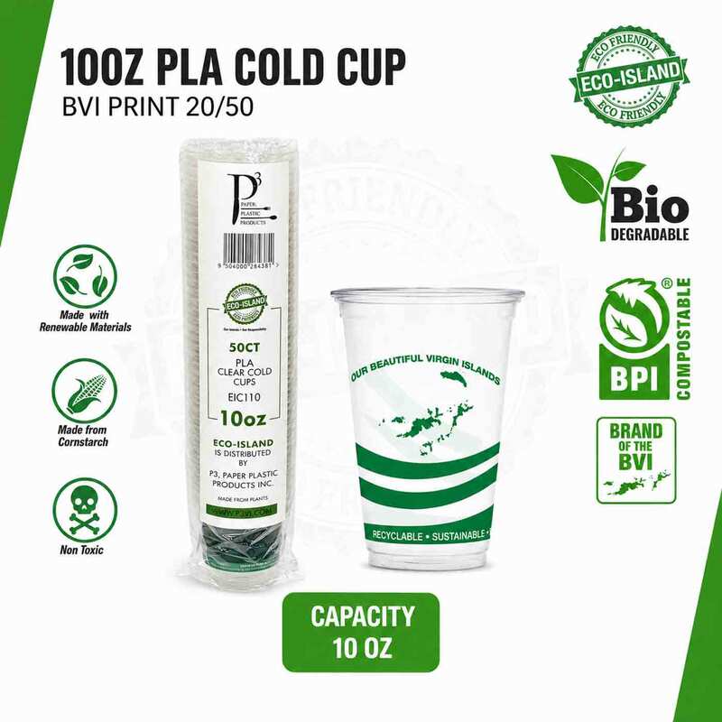 10oz Eco-Island Cold Cups BVI Print 20/50