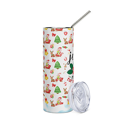 Jesus is the Reason for the Season Skinny Tumbler – Faith & Christmas Holiday Drinkware