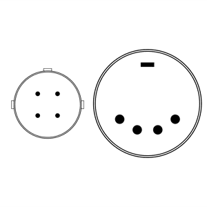 Teradek RT MDR.M Power Cable - 4pin XLR (s) to 2pin (r/a) (15in/40cm) - 15in (40cm)