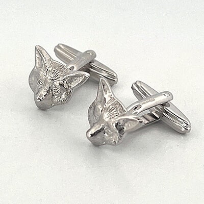 Cufflinks Fox Head Swivel Design English Sterling Silver. SKU #: CU495. Cufflinks Fox Head Swivel Design English Sterling Silver. SKU #: CU495.