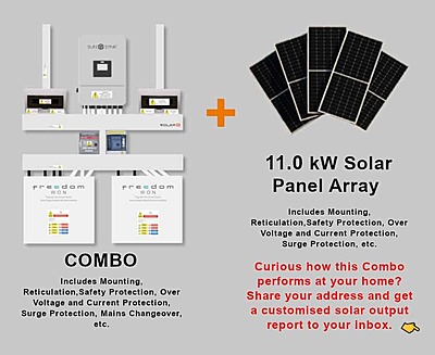 8.0 kW SUNSYNK Hybrid - FREEDOM WON Combo, c/w 2x 5.0 kWh Lithium Batteries