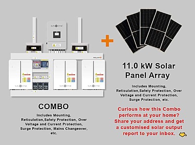 8.0 kW SUNSYNK Hybrid - SUNSYNK Combo, c/w 3 x 5.32 W kWh Lithium Batteries
