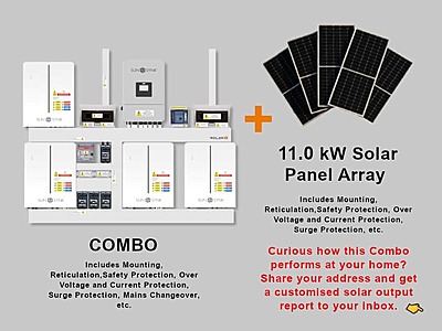 8.0 kW SUNSYNK Hybrid - SUNSYNK Combo, c/w 4 x 5.32 W kWh Lithium Batteries