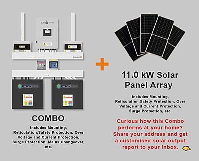 8.0 kW SUNSYNK Hybrid - PYLONTECH Combo, c/w 2x 4.8 kWh Lithium Batteries