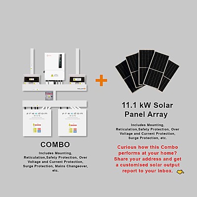 8.0 kW SOLIS S6 Hybrid Combo, c/w 2 x 5 kWh FREEDOM WON Lithium Batteries
