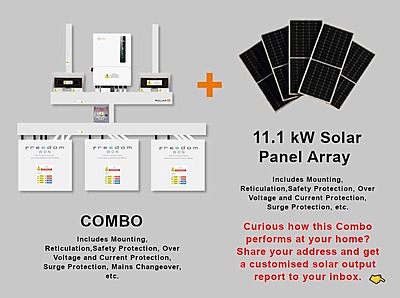 8.0 kW SOLIS S6 Hybrid Combo, c/w 3 x 5 kWh FREEDOM WON Lithium Batteries