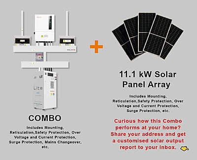 8.0 kW SOLIS S6 Hybrid Combo, c/w 10 kWh FREEDOM WON Lithium Battery