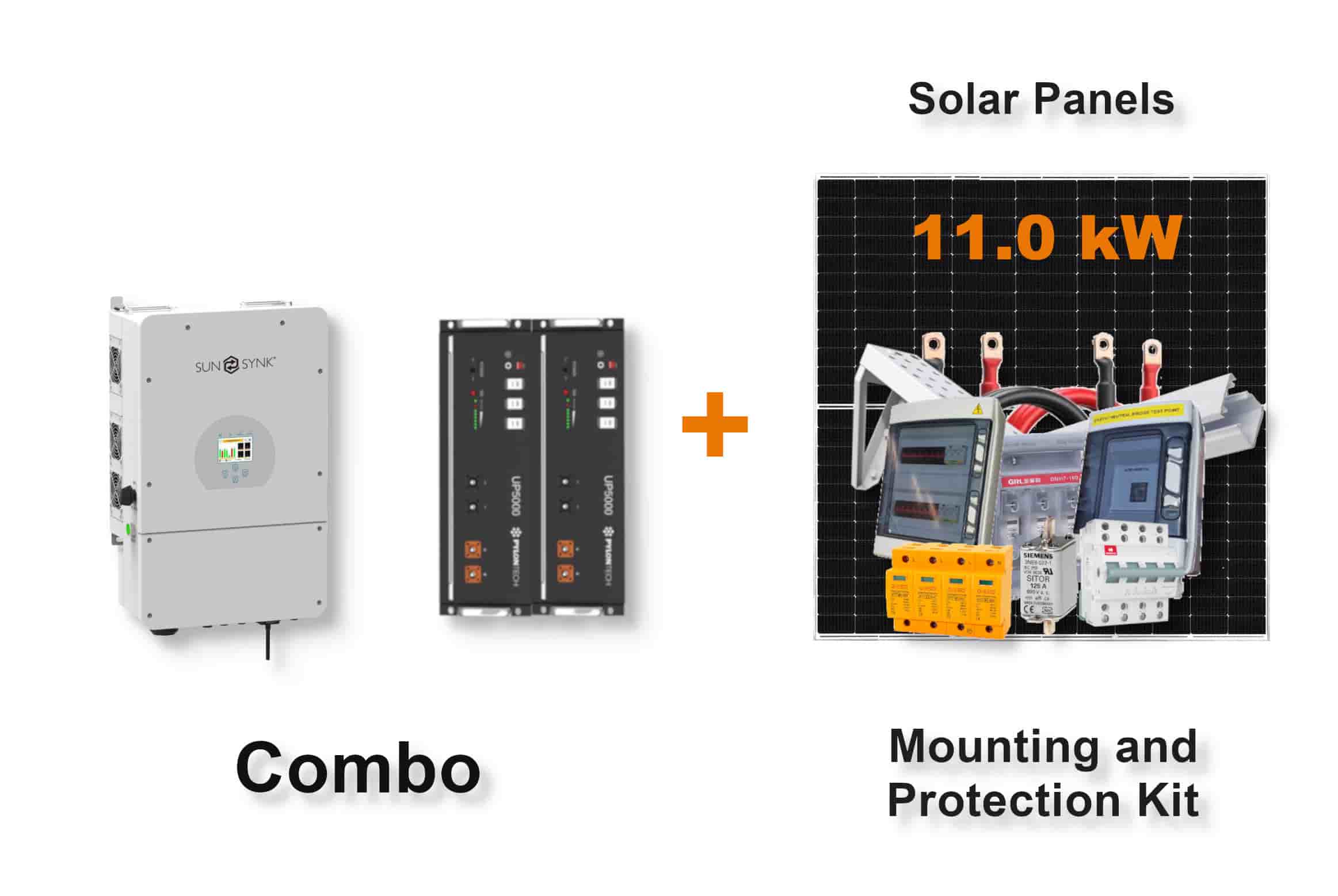 8.0 kW SUNSYNK Hybrid - PYLONTECH Combo, c/w 2x 4.8 kWh Lithium Batteries