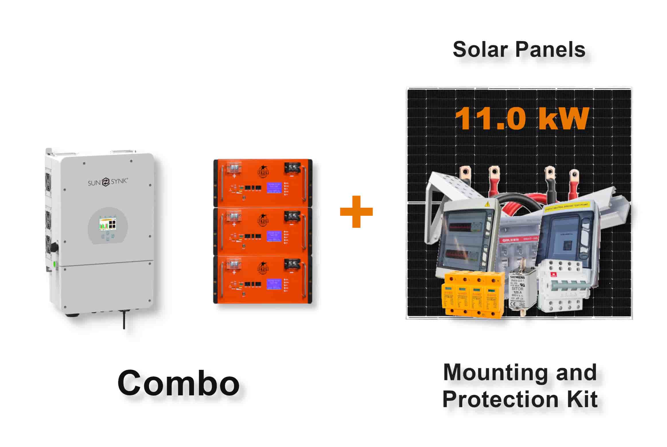 8.0 kW SUNSYNK Hybrid - REVOV Combo, c/w 3x 5.12 kWh Lithium Batteries
