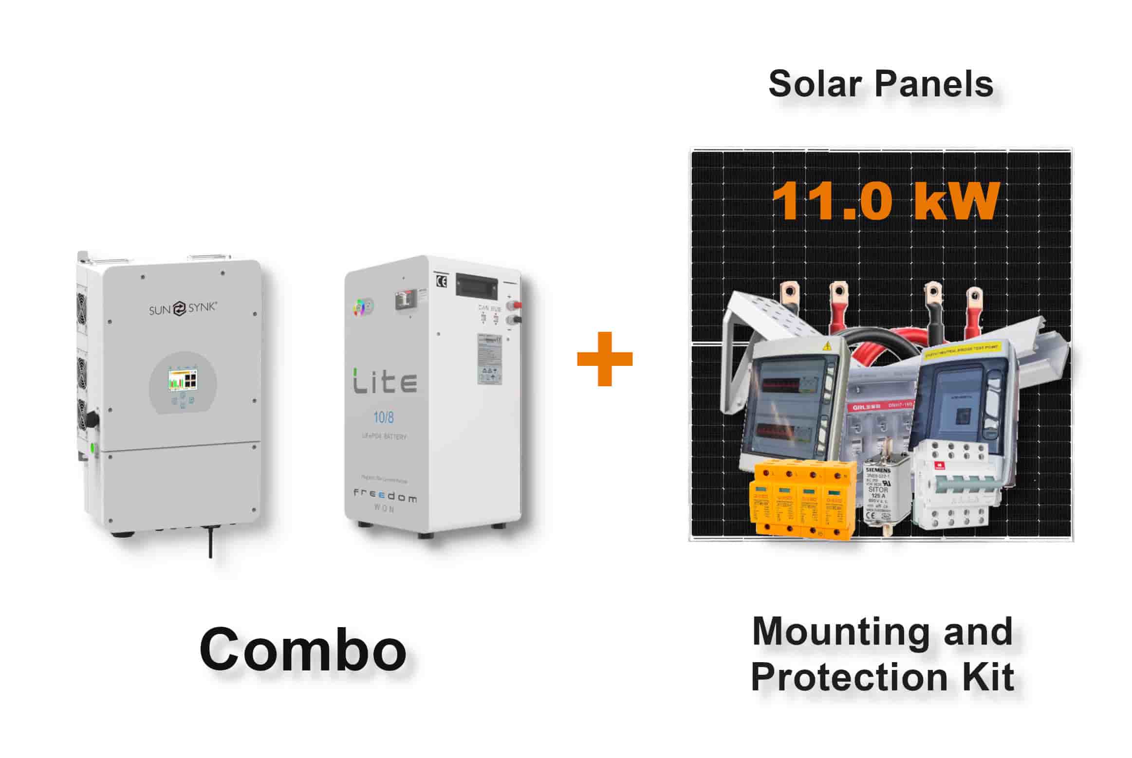 8.0 kW SUNSYNK Hybrid - FREEDOM WON Combo, c/w 10.0 kWh Lithium Battery