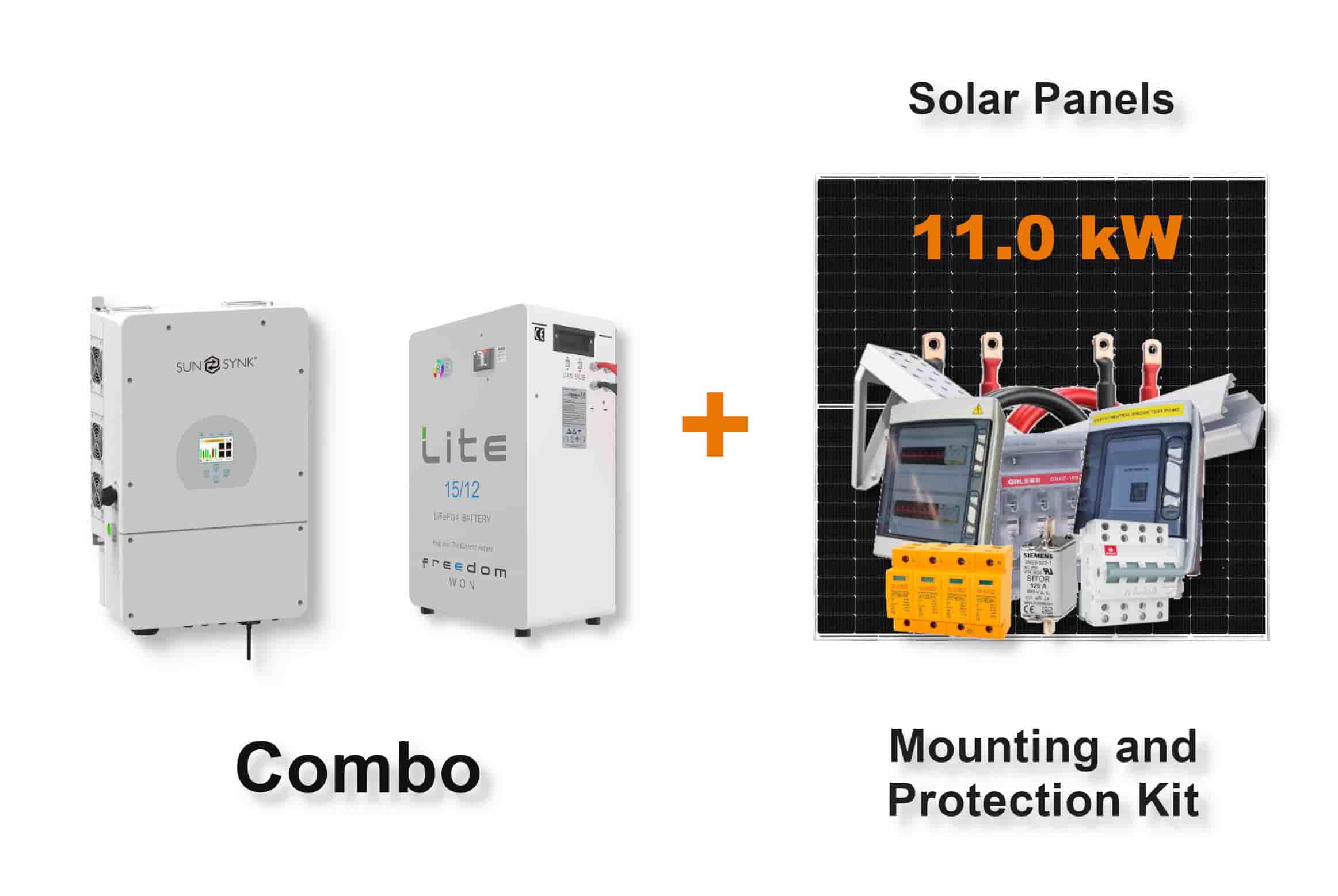 8.0 kW SUNSYNK Hybrid - FREEDOM WON Combo, c/w 15.0 kWh Lithium Battery