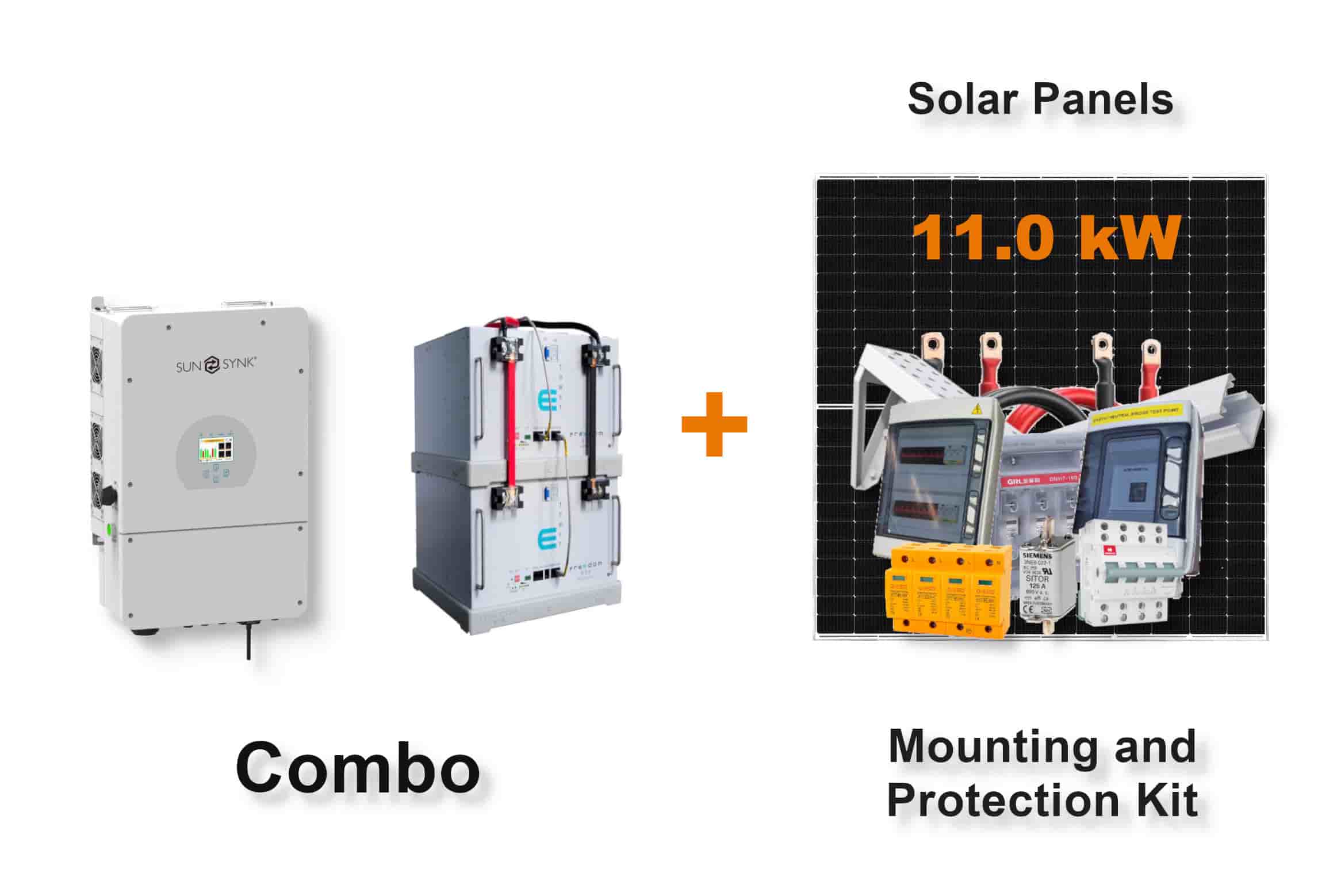 8.0 kW SUNSYNK Hybrid - FREEDOM WON Combo, c/w 2x 5.0 kWh Lithium Batteries