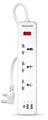 3 OUTLET EXTENSION BOARD WITH 1 TYPE C & 2 USB
