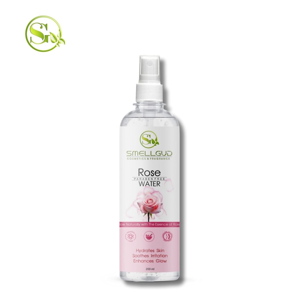 Smellgud cosmetics Herbal Premium Rose Water-200 ml | Skin, Face and Hair Toner | No Paraben, No Alcohol | Balances & Restores Skin's pH Levels | For All Skin Types